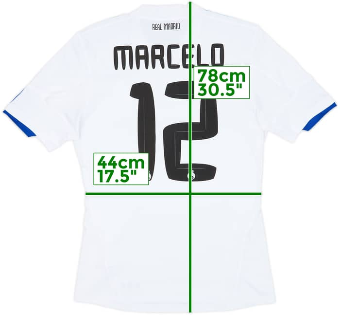 2010-11 Real Madrid Home Shirt Marcelo #12 - 4/10 - (S)
