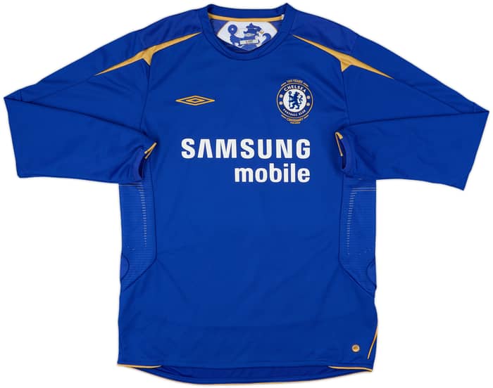 2005-06 Chelsea Centenary Home L/S Shirt Drogba #15 - 8/10 - (L)