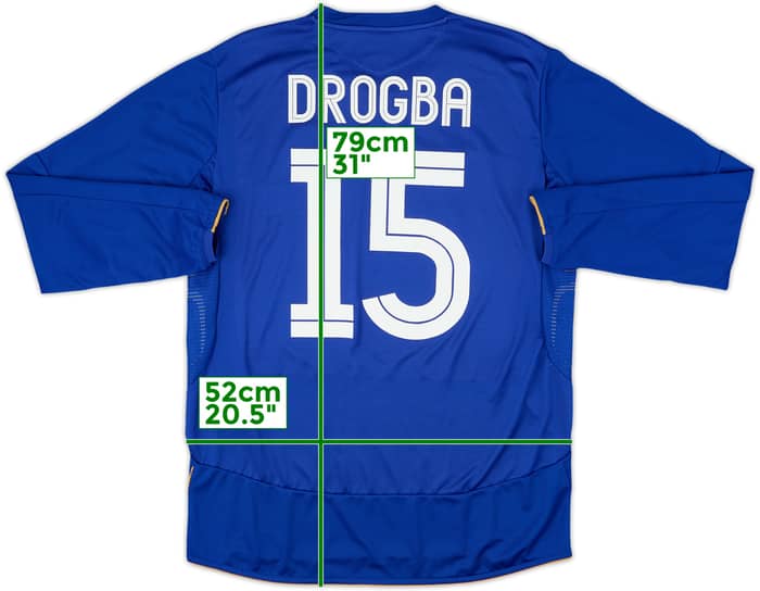 2005-06 Chelsea Centenary Home L/S Shirt Drogba #15 - 8/10 - (L)