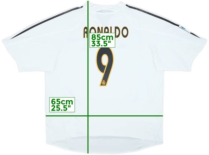 2004-05 Real Madrid Home Shirt Ronaldo #9 - 6/10 - (XXL)