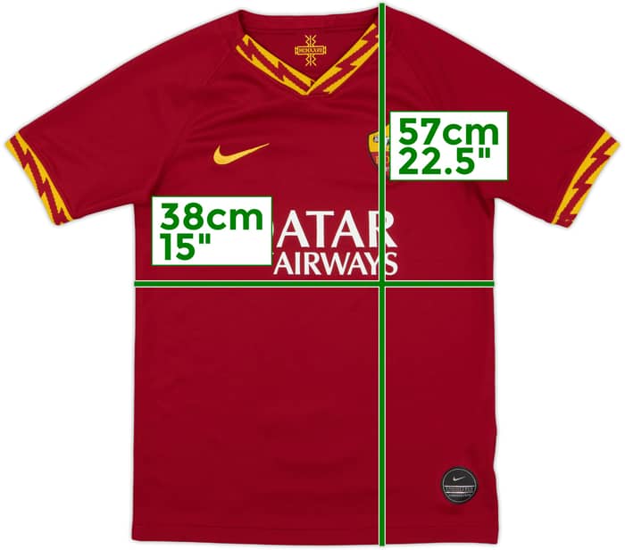 2019-20 Roma Home Shirt - 10/10 - (M.Boys)