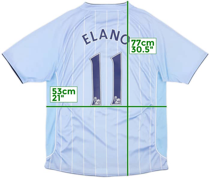 2007-08 Manchester City Home Shirt Elano #11 - 6/10 - (L)