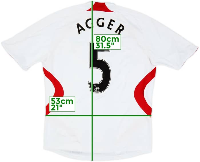 2007-08 Liverpool Away Shirt Agger #5 - 7/10 - (L)