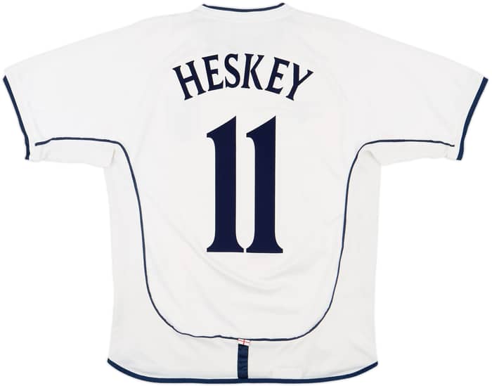 2001-03 England Home Shirt Heskey #11 - 8/10 - (M)