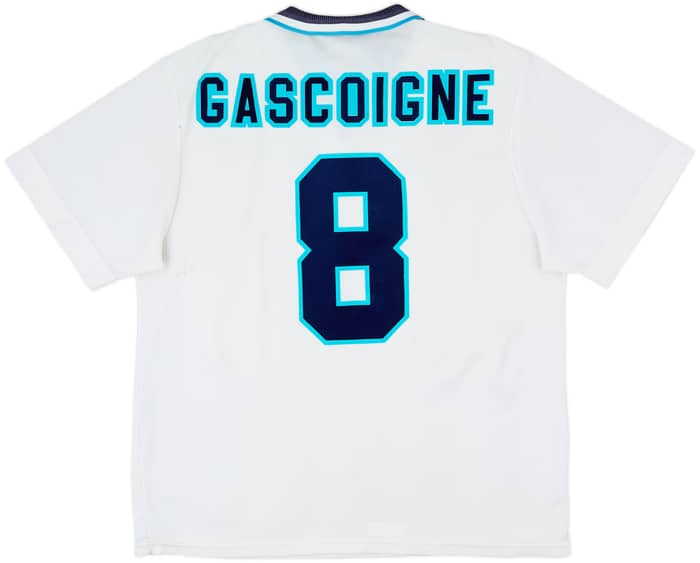 1995-97 England Home Shirt Gascoigne #8 - 7/10 - (XXL)