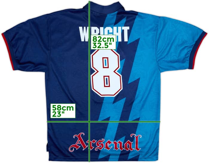 1995-96 Arsenal Away Shirt Wright #8 - 8/10 - (XL)