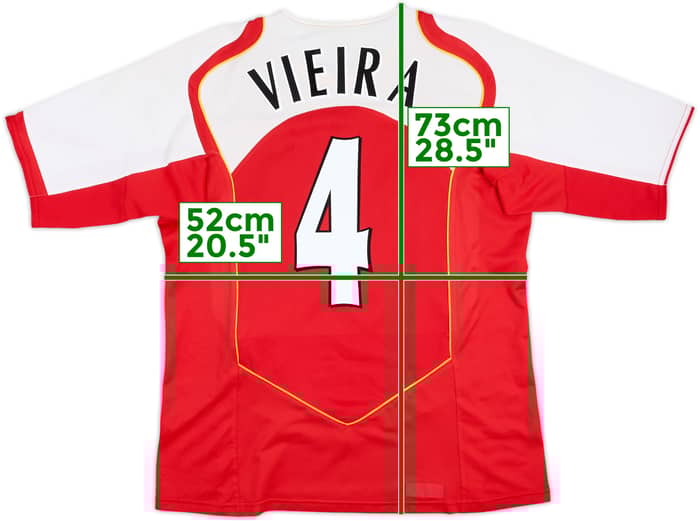 2004-05 Arsenal Home Shirt Viera #4 - 6/10 - (L)