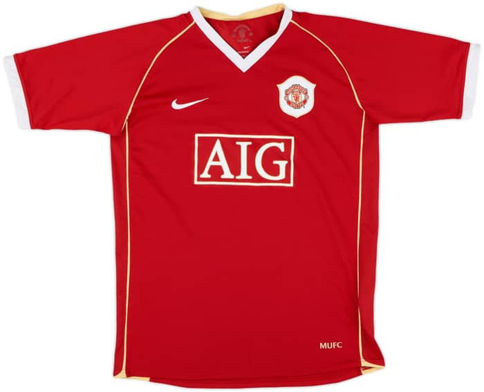 2006-07 Manchester United Home Shirt Heinze #4 - 8/10 - (XL.Boys)