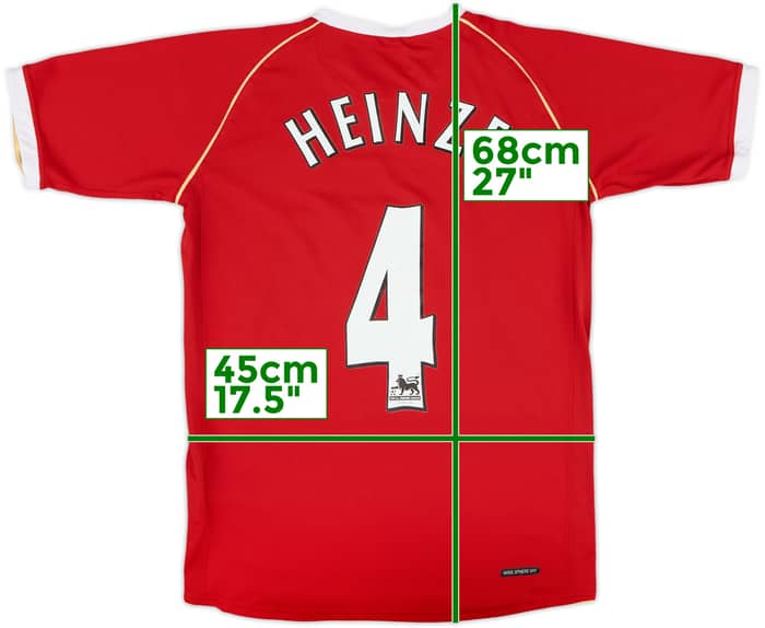 2006-07 Manchester United Home Shirt Heinze #4 - 8/10 - (XL.Boys)