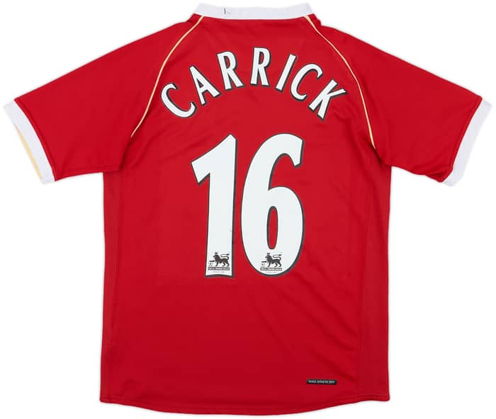 2006-07 Manchester United Home Shirt Carrick #16 - 6/10 - (L.Boys)