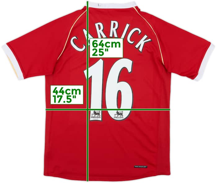 2006-07 Manchester United Home Shirt Carrick #16 - 6/10 - (L.Boys)