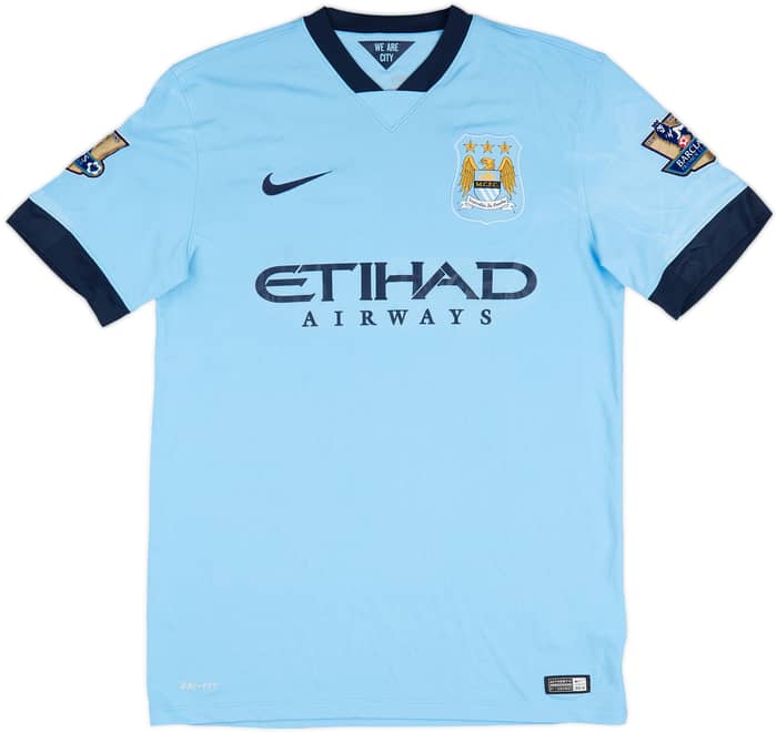 2014-15 Manchester City Home Shirt Kompany #4 - 7/10 - (M)