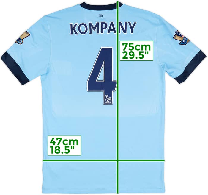 2014-15 Manchester City Home Shirt Kompany #4 - 7/10 - (M)