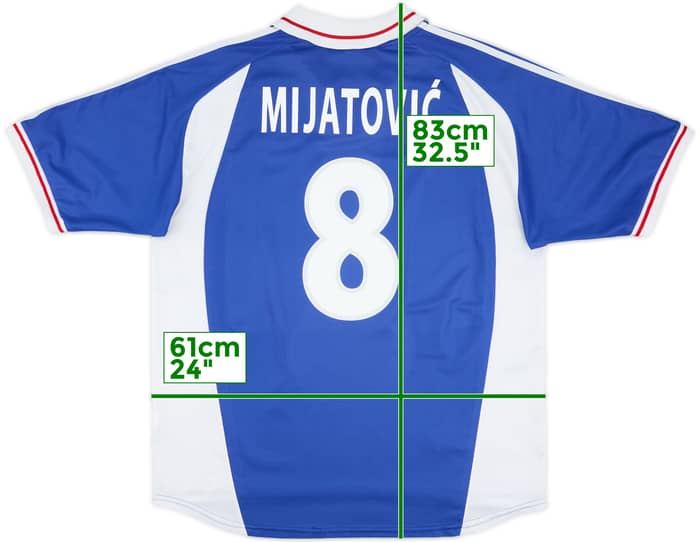2000-01 Yugoslavia Home Shirt Mijatovic #8 - 10/10 - (XL)
