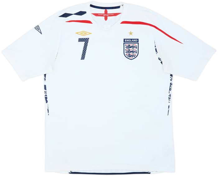 2007-09 England Home Shirt Beckham #7 - 5/10 - (XL)