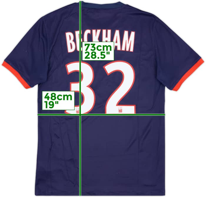 2013-14 Paris Saint-Germain Home Shirt Beckham #32 - 7/10 - (S)