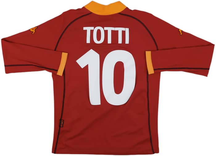 2001-02 Roma Home L/S Shirt Totti #10 - 6/10 - (S)