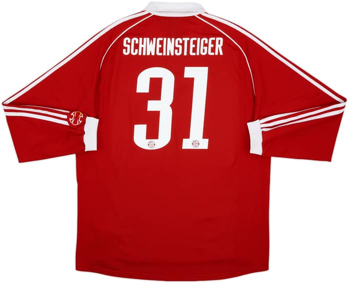 2006-07 Bayern Munich Player Issue Home L/S Shirt Schweinsteiger #31 - 6/10 - (XL)