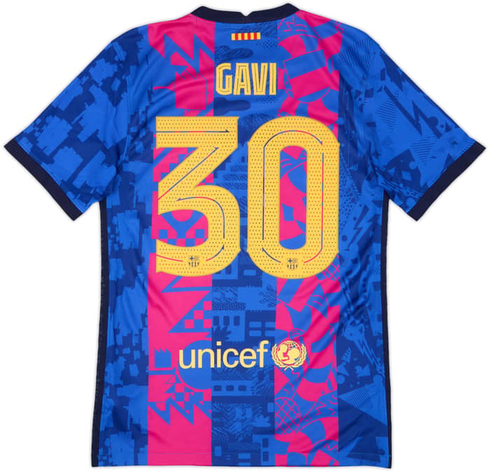 Camiseta de la tercera equipación del Barcelona 2021-22 Gavi #30 - 8/10 - (S)