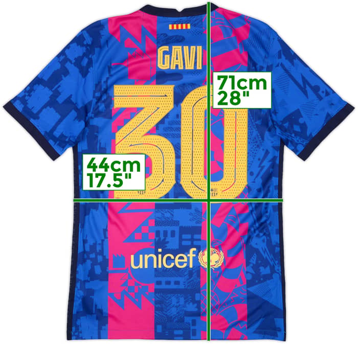 Camiseta de la tercera equipación del Barcelona 2021-22 Gavi #30 - 8/10 - (S)