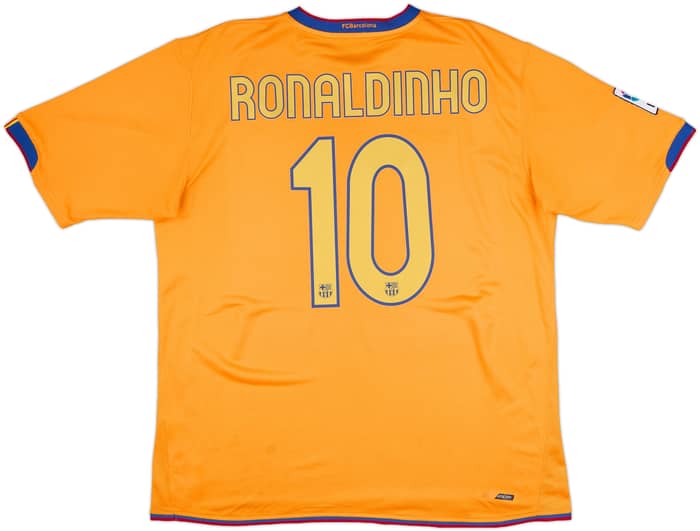 2006-08 Barcelona Away Shirt Ronaldinho #10 - 6/10 - (XL)
