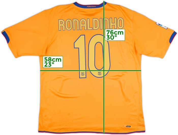 2006-08 Barcelona Away Shirt Ronaldinho #10 - 6/10 - (XL)