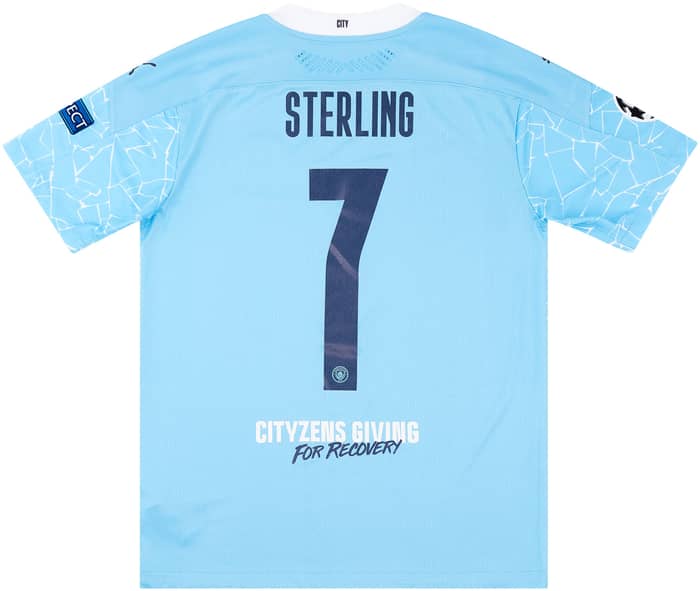 2020-21 Manchester City Champions League Home Shirt Sterling #7