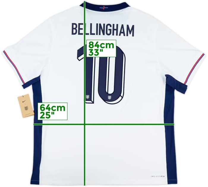 2024-25 England Authentic Home Shirt Bellingham #10 (XXL)