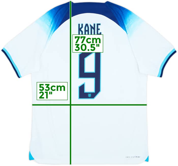 Camiseta auténtica de local de Inglaterra 2022-23 Kane #9 - 8/10 - (L)