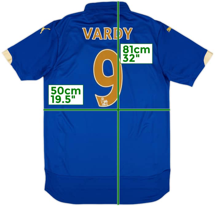 2014-15 Leicester Home Shirt Vardy #9 - 8/10 - (M)