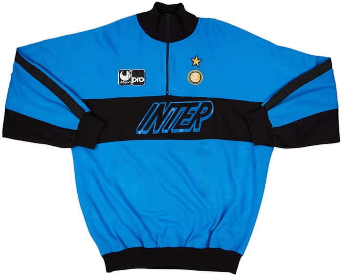 1990-91 Inter Milan UHLSport 1/4 Zip Sweat Top - 8/10 - (XL)