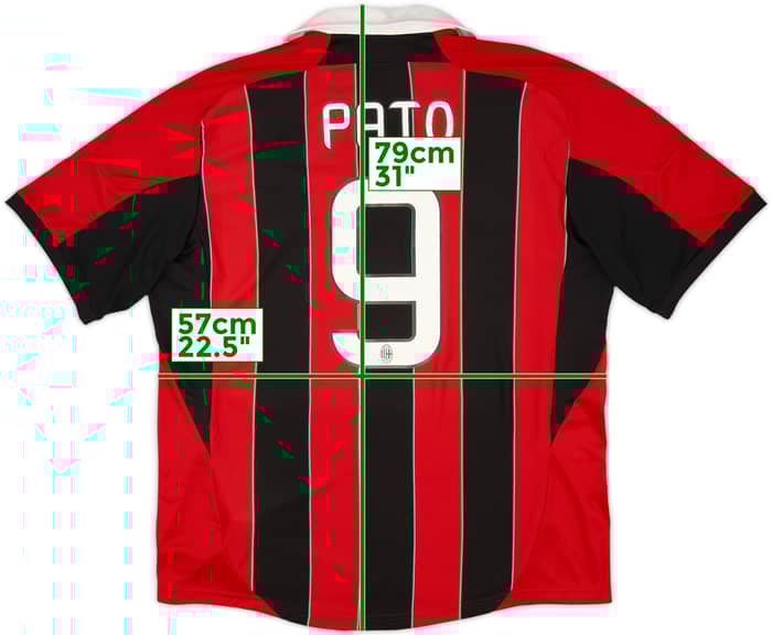 2012-13 AC Milan Home Shirt Pato #9 - 7/10 - (XXL)
