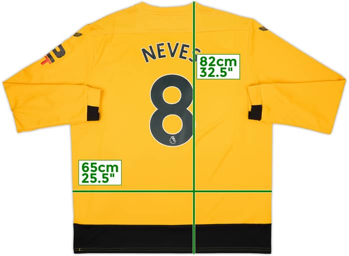 2022-23 Wolves Home L/S Shirt Neves #8 - 10/10 - (XXL)