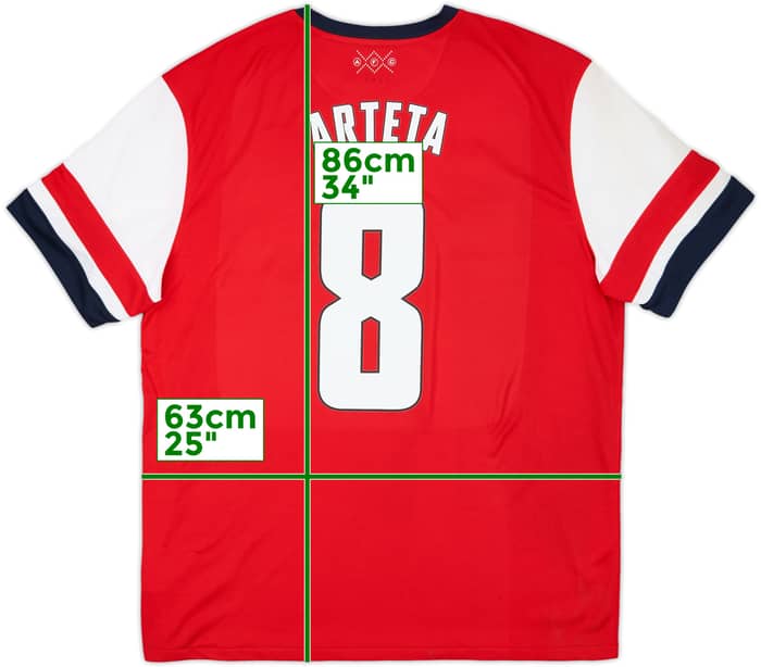 2012-14 Arsenal Home Shirt Arteta #8 (XXL)