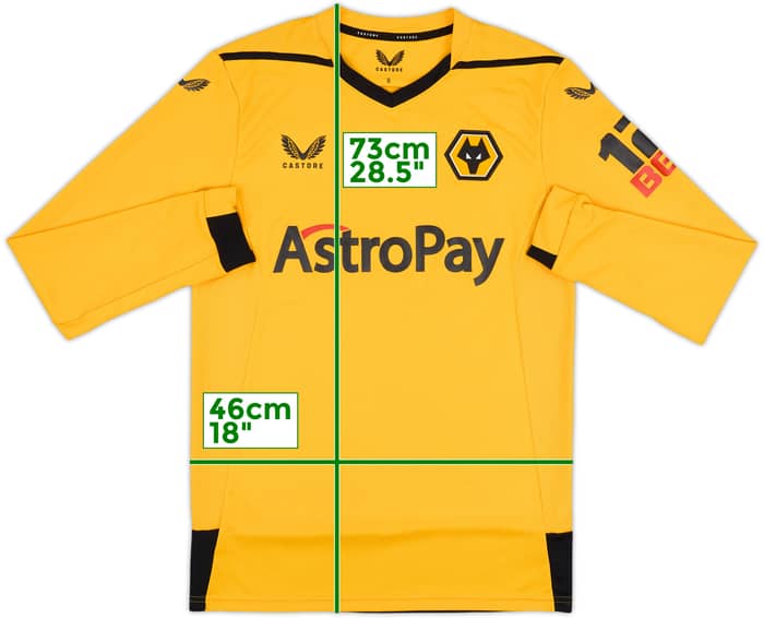 2022-23 Wolves Home L/S Shirt Neves #8 - 9/10 - (S)