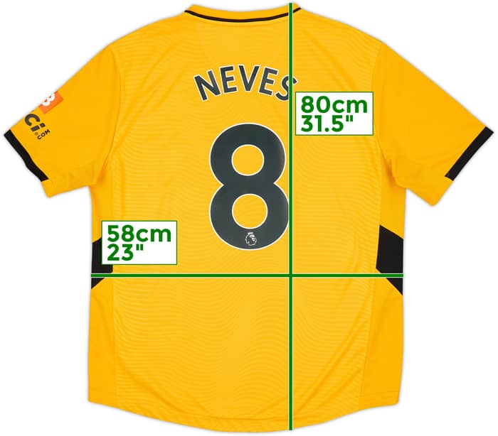 2021-22 Wolves Home Shirt Neves #8 - 8/10 - (XL)
