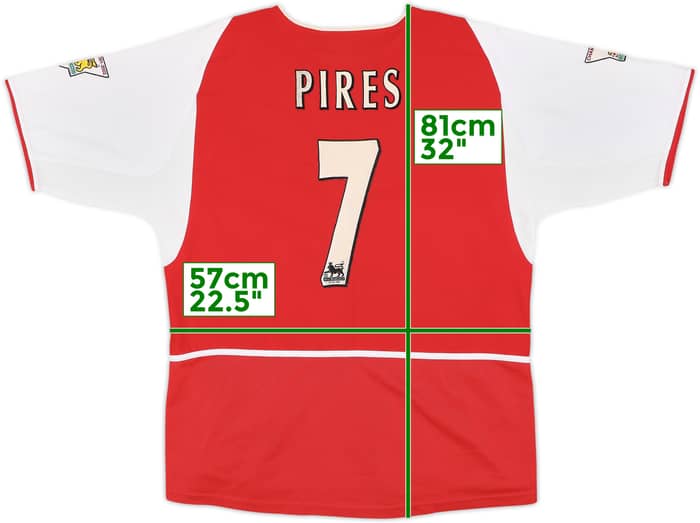 2002-04 Arsenal Home Shirt Pires #7 - 6/10 - (L)