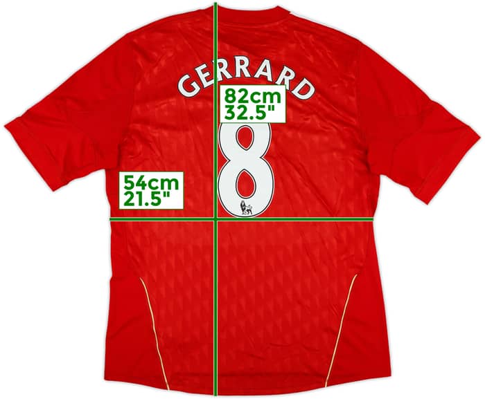 2010-12 Liverpool Home Shirt Gerrard #8 - 8/10 - (L)