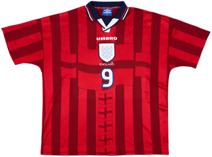 1997-99 England Away Shirt Shearer #9 - 6/10 - (XXL)