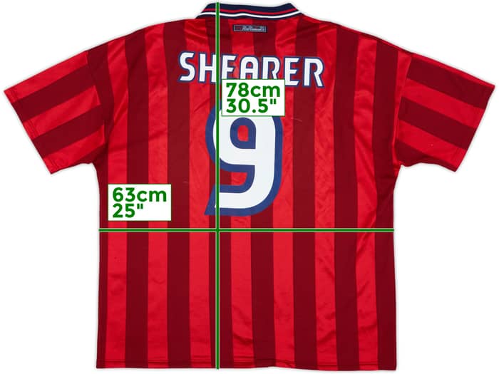 1997-99 England Away Shirt Shearer #9 - 6/10 - (XXL)