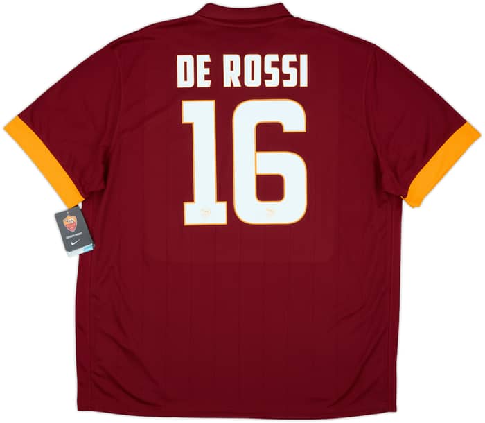 2014-15 Roma Home Shirt De Rossi #16 (XXL)