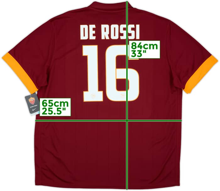 2014-15 Roma Home Shirt De Rossi #16 (XXL)