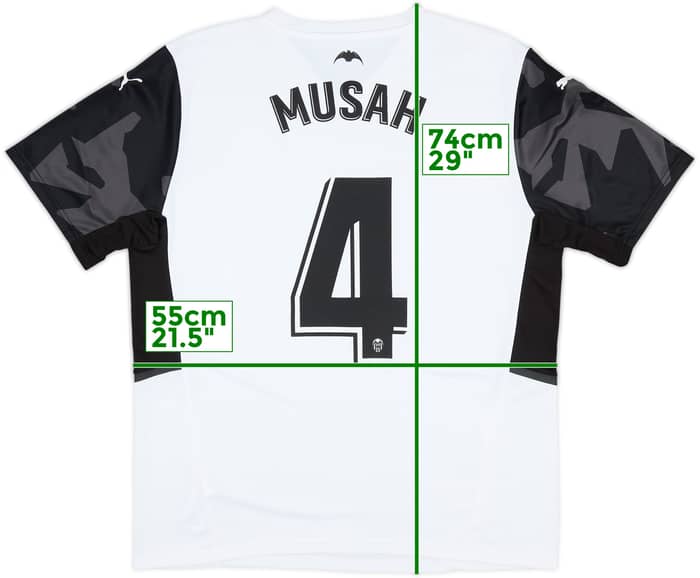 2021-22 Valencia Home Shirt Musah #4 - 9/10 - (XL)