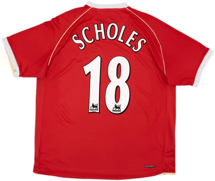 2006-07 Manchester United Home Shirt Scholes #18 - 5/10 - (XL)