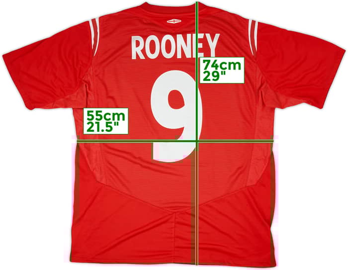 2004-06 England Away Shirt Rooney #9 - 6/10 - (XL)