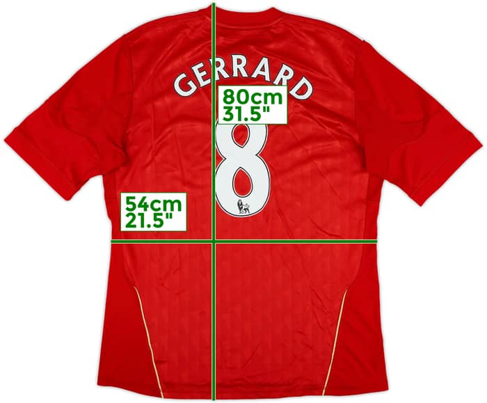 2010-12 Liverpool Home Shirt Gerrard #8 - 9/10 - (L)