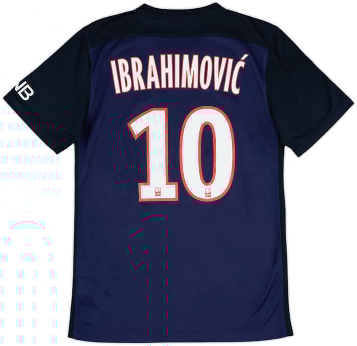 2015-16 Paris Saint-Germain Home Shirt Ibrahimovic #10 - 7/10 - (S)