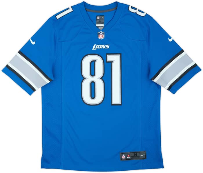 2012-15 Detroit Lions Johnson #81 Nike Game Home Jersey - 8/10 - (M)