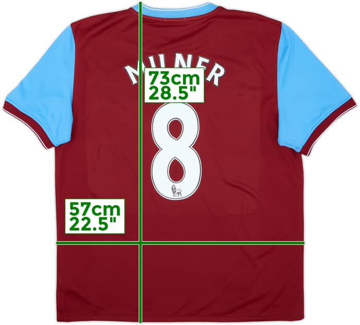 2009-10 Aston Villa Home Shirt Milner #8 - 6/10 - (L)