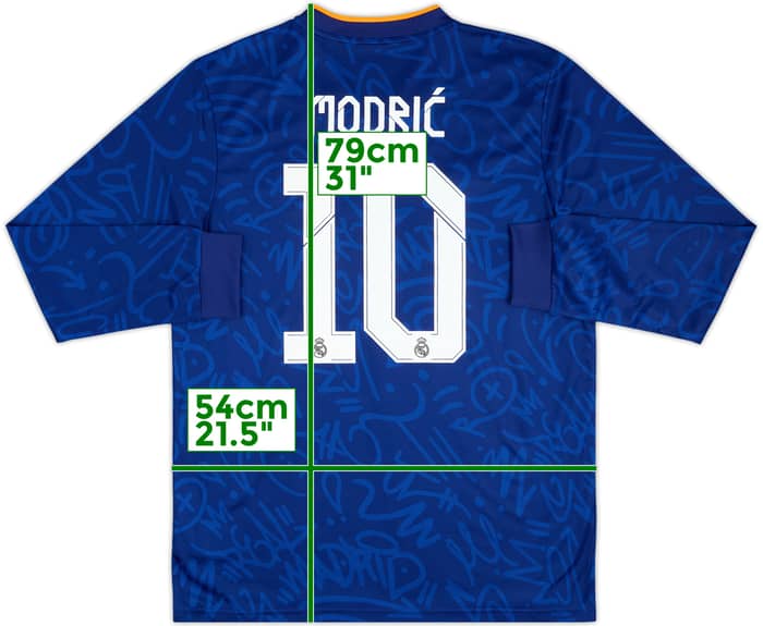 2021-22 Real Madrid Away L/S Shirt Modric #10 - 8/10 - (L)